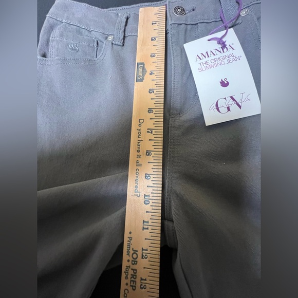 GLORIA VANDERBILT GRAY SIZE 4 AVERAGE STRAIGHT LEG JEAN. “AMANDA” 5 POCKETS - Picture 10 of 14